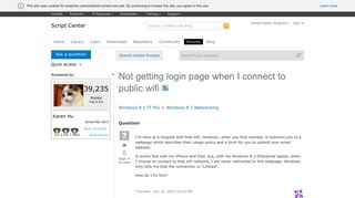 Not getting login page when I connect to public wifi - Microsoft