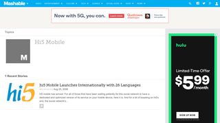 hi5 mobile - Mashable