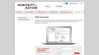 HIA Connect Login | Humanity in Action