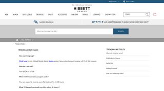 Mobile Alerts Coupon - Help Home - Hibbett Sports