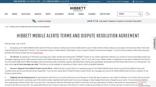 Mobile Alerts Terms and Dispute Resolution ... - Hibbett Sports