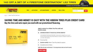 Hibdon Tires Plus Credit Card. Save on Tires & Auto and Truck Repair