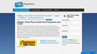 Hibdon Tires Plus Credit Card Payment - Login - Address - Customer ...