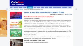 Writing a basic Hibernate-based program with Eclipse - All content