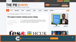 TES acquires teacher training courses college - The PIE News