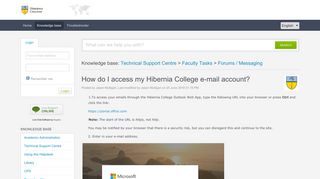 How do I access my Hibernia College e-mail account? - Powered by ...