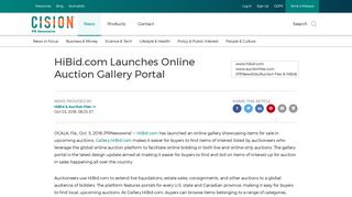 HiBid.com Launches Online Auction Gallery Portal - PR Newswire