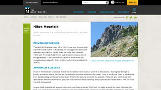 Hibox Mountain — The Mountaineers