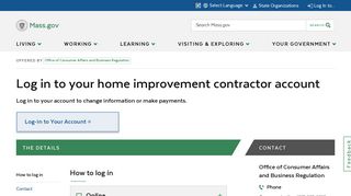 Log in to your home improvement contractor account | Mass.gov