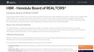 Honolulu Board Of REALTORS® & HiCentral Website: HBR