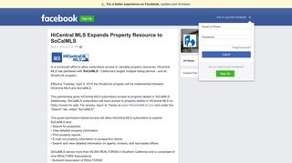HiCentral MLS Expands Property Resource to SoCalMLS - Facebook