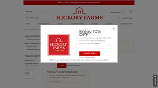 Hickory Farms | Account Login