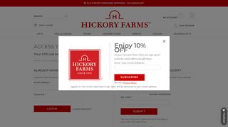 Hickory Farms | Gift List Login