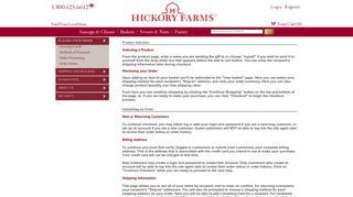 Placing your order - Hickory Farms