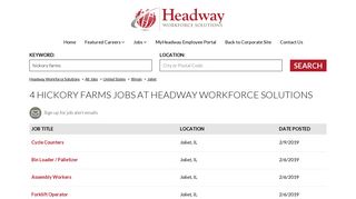 Hickory farms Jobs at Headway Workforce Solutions