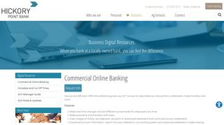 Commercial Online Banking | Hickory Point Bank & Trust