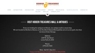 Hours & Location - Hidden Treasures Mall & Antiques