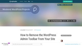 How to Remove the WordPress Admin Toolbar From Your Site ...