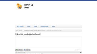 A New Hide your last login info code? | Grown Up Geek