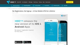 No Registration, No Signup – A Free Mobile VPN For Lifetime | hide.me