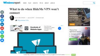 What to do when HideMe VPN won't connect - Windows Report
