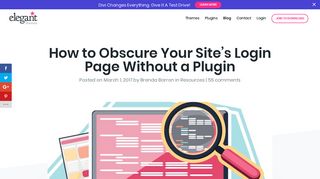 How to Obscure Your Site's Login Page Without a Plugin | Elegant ...