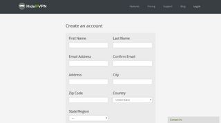 Create an account - HideIPVPN