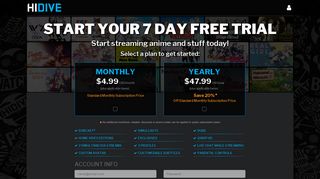 Start Your 7-Day FREE Trial with HIDIVE