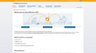 HiDrive Developer Portal - Home