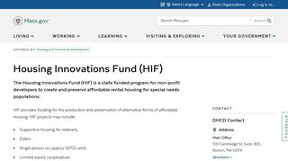 Housing Innovations Fund (HIF) | Mass.gov
