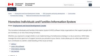 Homeless Individuals and Families Information System (HIFIS ...