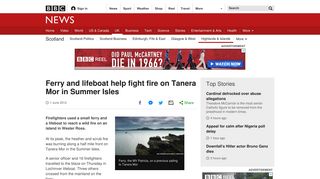 Ferry and lifeboat help fight fire on Tanera Mor in Summer Isles - BBC ...