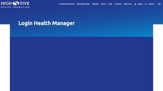 Login Health Manager | High Five Health Promotion