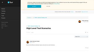 Software Testing Forum - High Level Test Scenarios - uTest