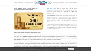 High Noon Casino $60 No Deposit Bonus | 24hr Online Casinos