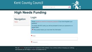 High Needs Funding - Login - Kent County Council