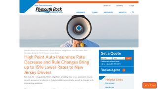 High Point Auto Insurance Rate Decrease to NJ Drivers