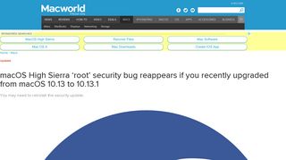 Mac OS X High Sierra 'root' security bug: What it is and how to fix it ...