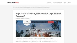 High Ticket Income System Review: Legit Reseller Program? | Affiliate ...