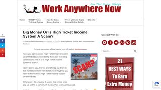 Big Money Or Is High Ticket Income System A Scam? aka HTI Elite ...