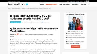 Is High Traffic Academy by Vick Strizheus Worth Its $997 Cost ...