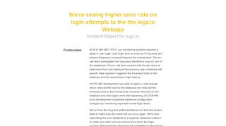 logz.io Status - We're seeing higher error rate on login attempts to the ...