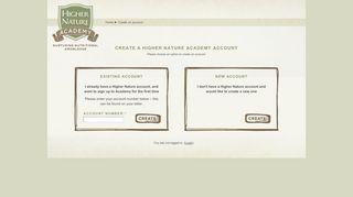 Create a Higher Nature Academy account