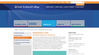 York Technical College :: BankMobile Card