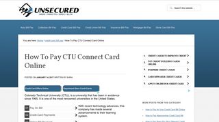 How To Pay CTU Connect Card Online - Unsecured