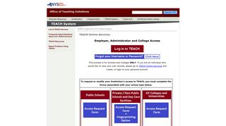 TEACH Resources - Office of Higher Education - Nysed