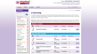 e-learning - Highfield Training Product