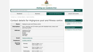 Highgrove pool and fitness centre - London Borough of Hillingdon