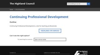 Continuing Professional Development | The Highland Council