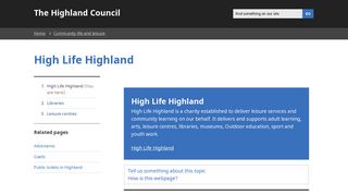 High Life Highland - Highland Council
